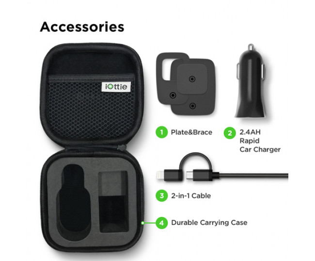 Автомобильный держатель iOttie iTap Magnetic Mounting and Charging Travel Kit (HLTRIO110)